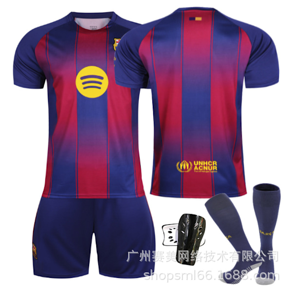 25-26 Barcelonan lasten jalkapallopaita 6 Gavi 9 Lewandowski 19 Yamal 8 Pedri pelipaita Barcelona puku Size 10 socks 26#
