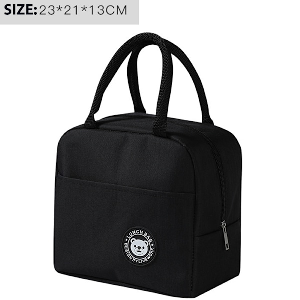 Lunch Box Bag Bento Box Isolering Pack Termisk Picknickväskor Black