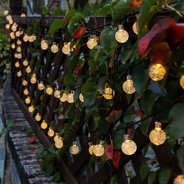 Pallovaloketju huoneen tunnelmaan kuplavaloketju ulkokäyttöön paristokotelolla koriste tähtivalo Star Warm White 7 meters 50 lights (solar 8 modes)