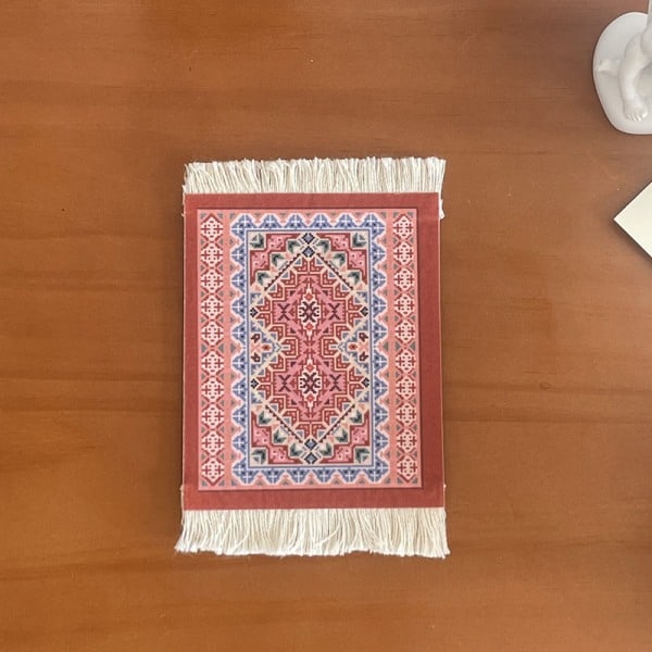 IC Bohemian Braid Lace Puuvillaneulottu Tupsu Pöytä Matto Ruokapöydän Alunen Ma Punainen
