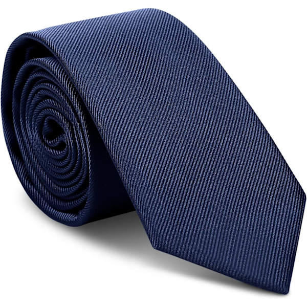 Klassiska enfärgade slipsar i satin för män, premium enfärgade slipsar för män, formella svarta slipsar för män, slipsar för affärsbröllop, fest, arbete, 8 cm Navy Blue Polyester Thread