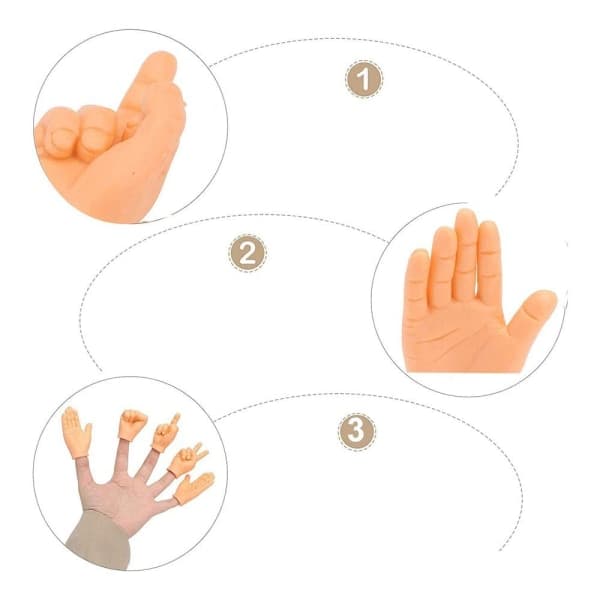 Små hender fingerdukker hånd saks rock papir spill