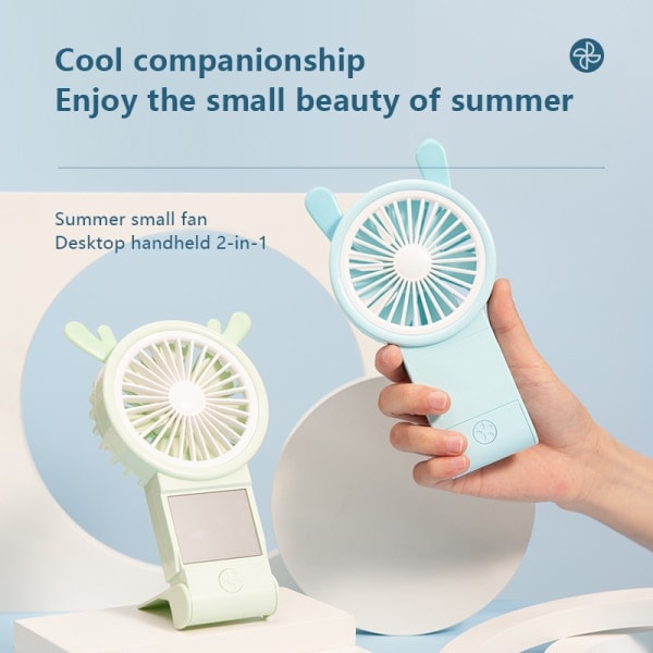 IC Med Beauty Spegel Mini Fläkt USB Uppladdningsbar Handhållen Sminkspegel Mi A3