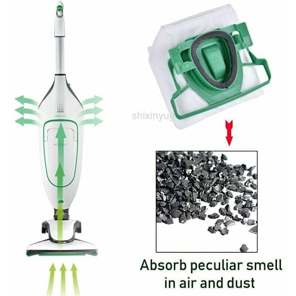 Mikrofleece støvsugerposer egnet for Vorwerk Kobold 200 VK200 FP200.5 støvposer for allergikere -, fra DEBUNS