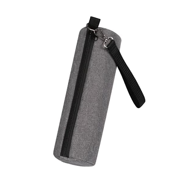 Isolerad burkkylväska med PEVA-foder Bärbar cylindrisk hållare för öl, läsk och flaskor Picknick Strand Resa Grå Grey