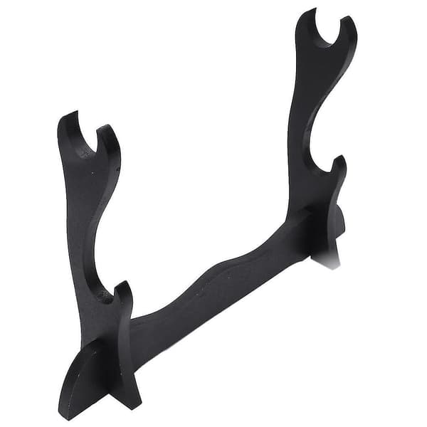 Samurai Sværd Display Stand Træ 2-Lags Holder Stativ til Katana Wakizashi Hjemmekollektion Sort
