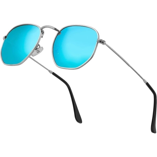 IC Hipster Kuusikulmaiset Polarisoidut Aurinkolasit Miehet Naiset Geometrinen Neliömäinen Pieni Vintage Metallikehys Retro Varjo Lasit