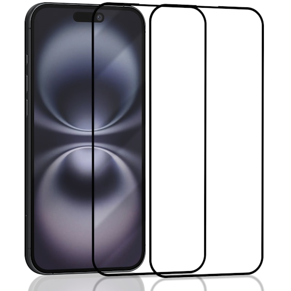 2-Pack Iphone 16 Screen Protector - Tempered Glass 9H - Super Quality 3D Iphone 16 Iphone 16