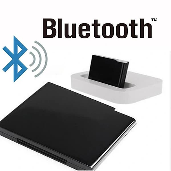 Bluetooth 5.0 musikkottaker A2DP trådløs 30-pinners dokkingadapter for iPhone iPod høyttaler svart