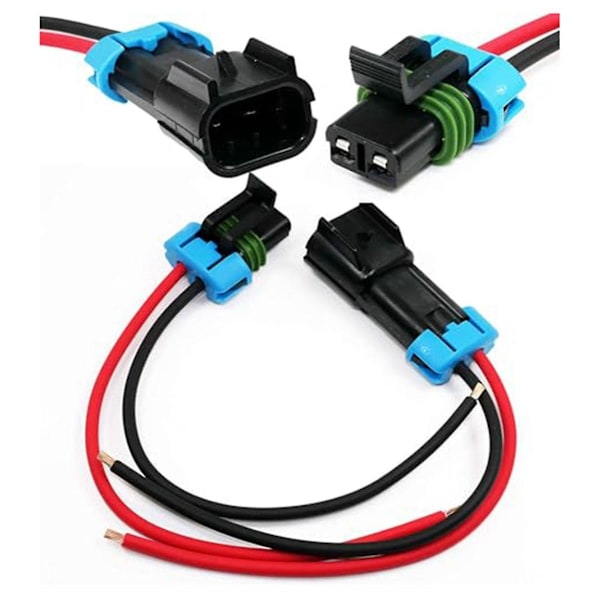 5-pack Metri-Pack 2-stifts 30 A, 280-serie kontakter Multifunktion (hane till hona pigtail 12GA)