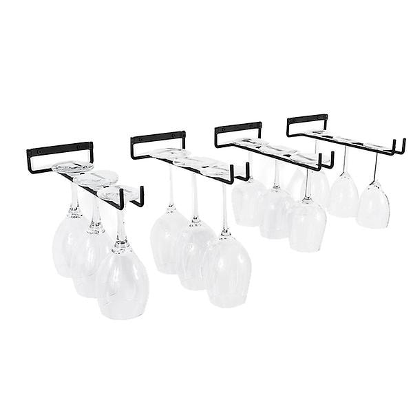 5 st vinglasförvaringsställ, väggmonterat köksförvaringsställ, svart, 11 tum / 30 cm
