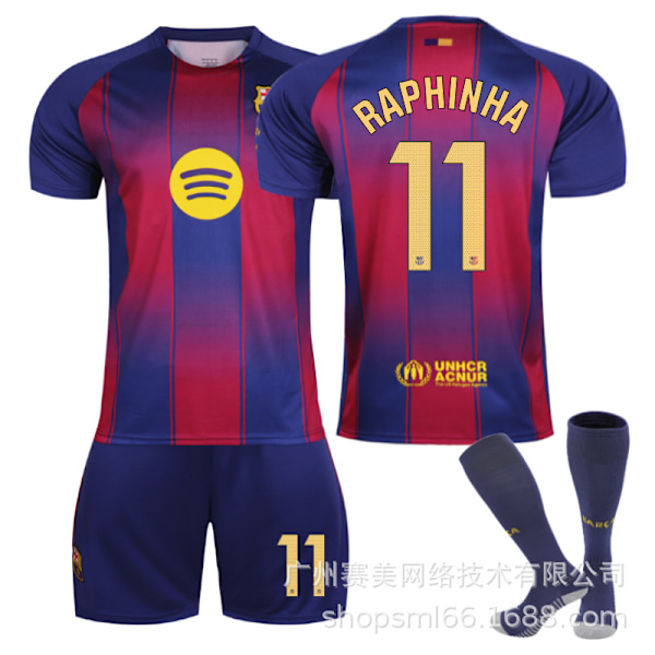 25-26 Barcelonan lasten jalkapallopaita 6 Gavi 9 Lewandowski 19 Yamal 8 Pedri pelipaita Barcelona puku Size 11 socks 28#