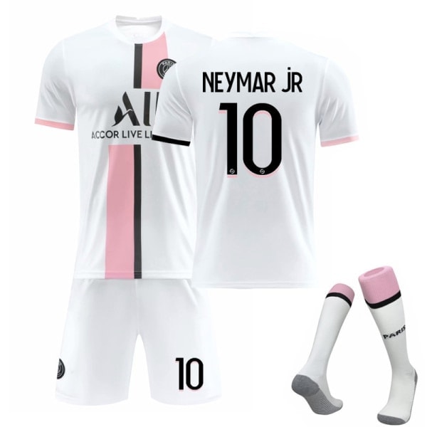 Fotbollssats Fotbollströja Träningströja för nr 10 Neymar Vit Vita barn 28 (150-160 cm)