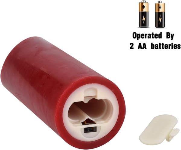 Batteri Lys, 5,5\"/6\"/6,5\"/7\"/8\" Sæt med 5 Ægte Voks Bemærk