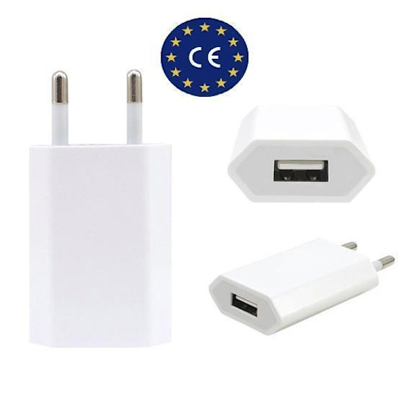 Til iPhone USB-oplader til / Samsung 5V / 1A m.fl. Hvid