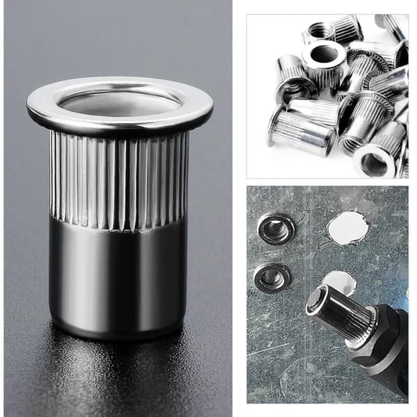 100st M6 Rostfria Nitar Platt Gänga Nitar