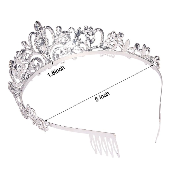 Silver Crystal Tiara Crowns För Kvinnor Flickor Elegant Princess Crown With Combs Tiaras