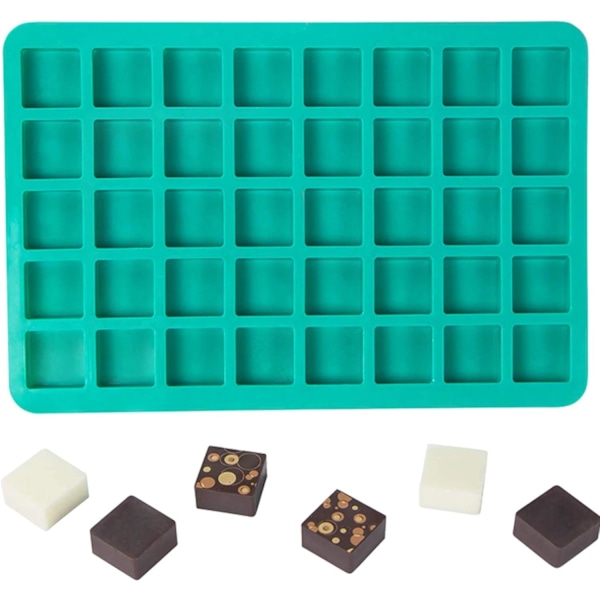 Forme Forme 40 hul firkantede forme til hjemmelavet karamel, hårdt slik, trøffelchokolade, keto fedtbomber, gummi, gele,