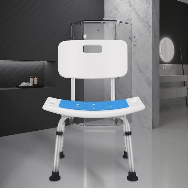 Badrumsduschstol Duschstol Vikbar badstol för äldre Självhäftande Halkfri varm kudde (endast blå kudde utan stol)