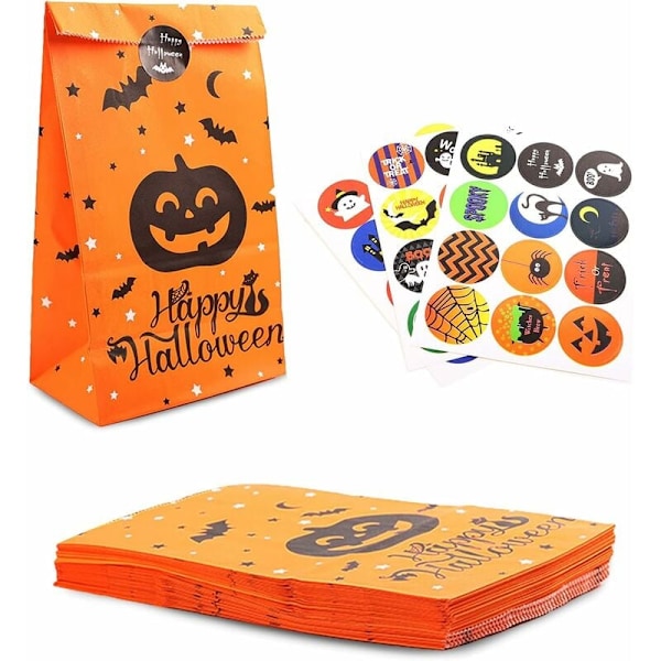 Halloween Papirpose, Godteripose, Gavepose Sett, 36 stk Kraft Papirpose, Barnebursdag Papirpose, Bryllupsfest, Gaveinnpakning