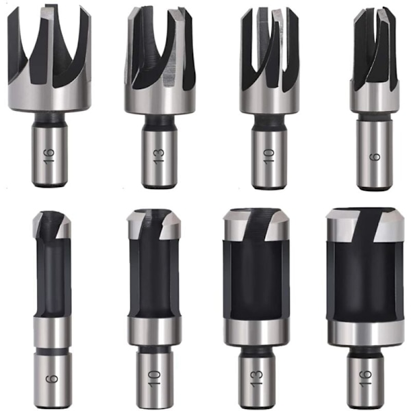 8 st HSS Träpluggskapare Träskärverktyg Träpluggskapare Borr 6mm /10mm/13mm/16mm