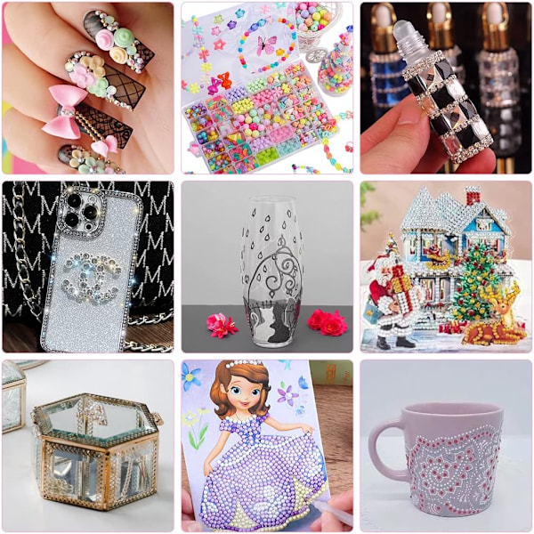 Rhinestone Stickers Selvklæbende 3300 Stk Sten 20 Ark Juveler Krystal Rhinestone Stickers 2/3/4/5/6mm 20 ark