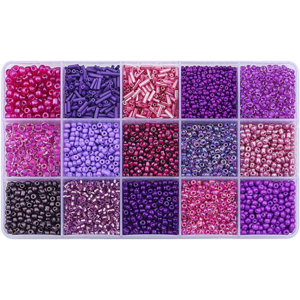 Färgglada Mini Rosenpärlor - Pärlset för Armband och Halsband dark purple