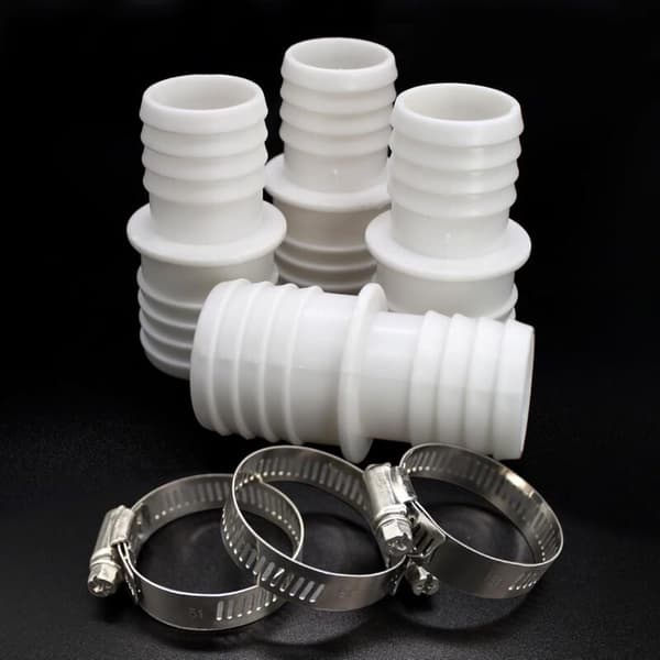 4 x Slangkopplingar, Poolslangadapterset med 8 Slangadapterklämmor (32 mm till 38 mm Diameter)