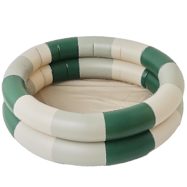 Pool Buoy Rund Uppblåsbar Pool Stripe Backyard Kiddie Pool - Premium Utomhus Simbassäng För Barn