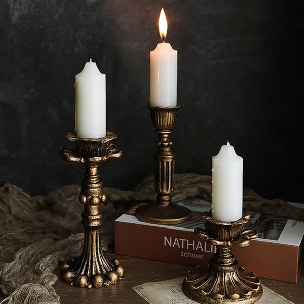 IC Retro hjärtljusstake Sconce Nostalgisk fransk ljusstake A