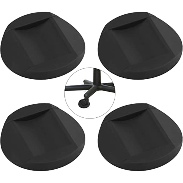 4 stycken möbelhjul av gummi (svart, lämplig för diamete
