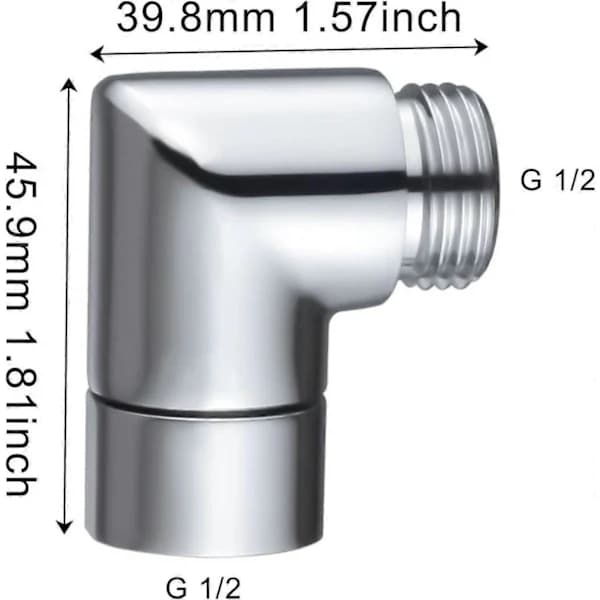 1 st 90° duschhuvudsadapter vinkel, duschhuvudanslutning