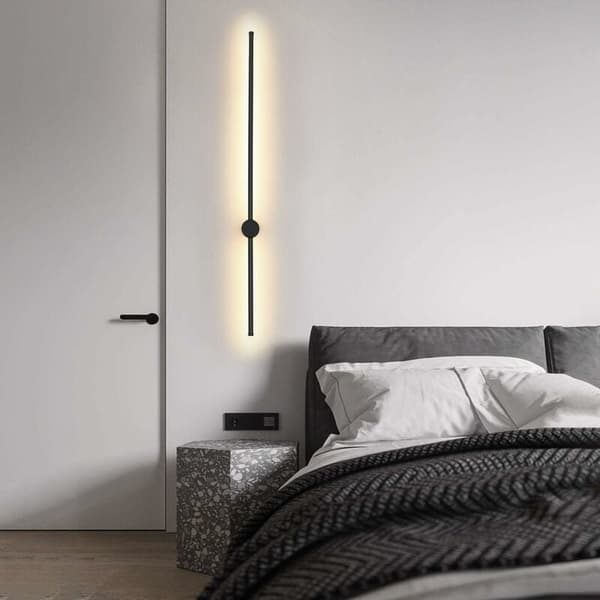 LED Væglampe til Indendørs Brug - 40cm Sort Roterende Lampe Moderne Design Dæmpbar 8W Natlys Egnet til Stue