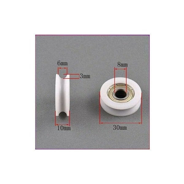 10 st U Plast Nylon Inbäddade 608 Spårkullager 8 30 10mm Styrrulle, från DEBUNS