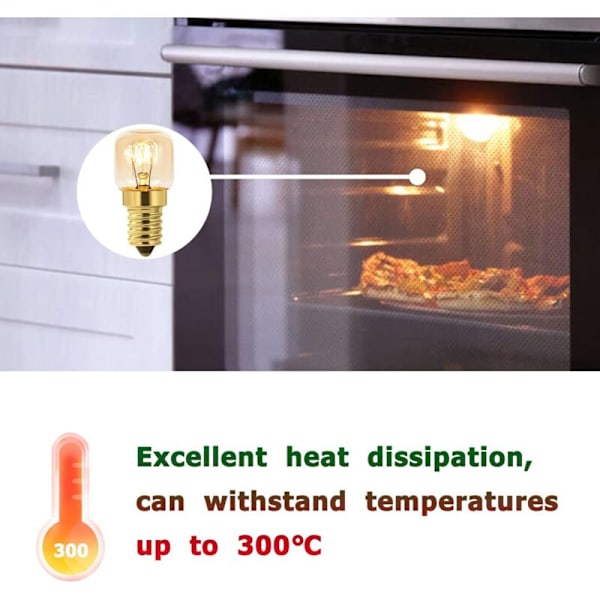 5 kpl Salt Bulb 15W E14 T22 -lamppuja, lämmin valkoinen hehkulamppu 2700K, 80LM, AC 230V, uunilamppu 15W 300°, uuniin, jääkaappiin, suolalamppuun, grilliuuneihin NPTERBL