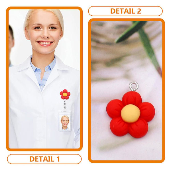 3 st Blomformade märkesklämor Sjuksköterska Studentmärke Spännen Multifunktions ID-korthållare（8,5x3,2x1cm，Asorterad färg） IC