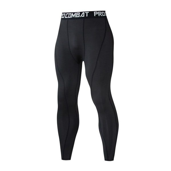 IC Termiska kompressionsbyxor för män, atletiska sportleggings & svart XL