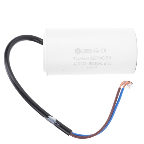 CBB60 Motor Startkondensator 450V 50uF Mikrofarad Kondensator Trådføring