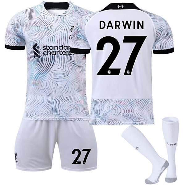 Nyt fodboldtrøjesæt til drenge, shorts, strømper, Liverpool udebanetrøje #27 liverpool away kit #27 liverpool away kit #27 liverpool away kit #27 26/(10-11 years)