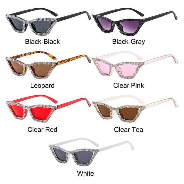 Cat Eye Solbriller Glitter Solbriller KLAR ROSA KLAR ROSA Klar Rosa Clear Pink