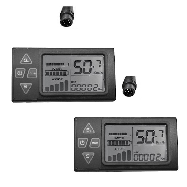 EBike Sähköpyörä S861 LCD-näyttö 6PIN 24V 36V 48V Ebike Manuaalinen ohjaus Nopeusmittari Vedenpitävä liitin