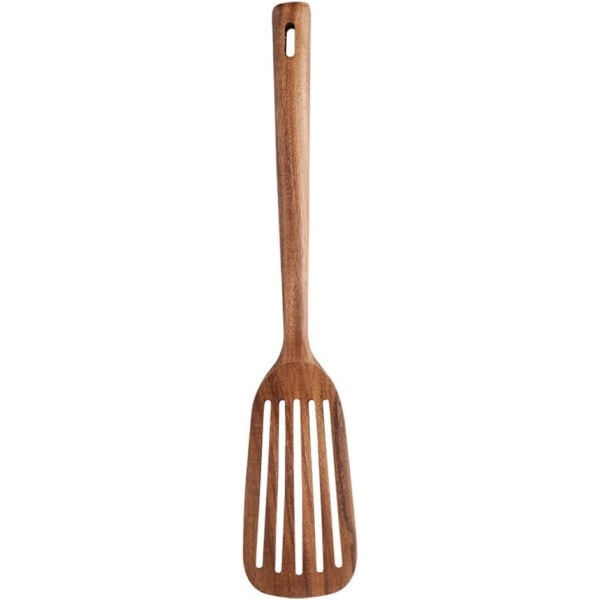 IC Trä Matlagningsspatel med Långt Handtag i Naturlig Teak, Handgjorda Non-stick Köksredskap