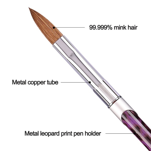 IC Kolinsky Akryl Forlænger Negle Kunst Pen, Akryl Pulver Pen til #12