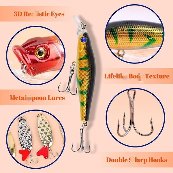 Kreativt Fiskeentusiaster Set Fiske Set Flera Fiskekrokar Adventskalender Blind Box Jul Leksak