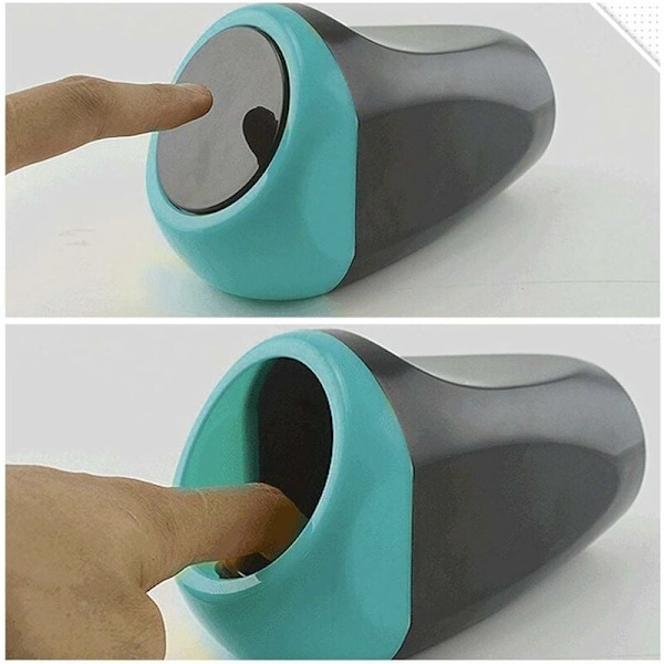 Mini Bil Papperskorg Plast Avfallsbehållare 16x8CM Soptunna Förvaringsbehållare för Bilinteriör/Kontor/Hemma (Blå-Mini Papperskorg)