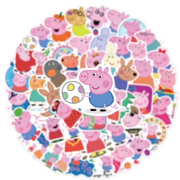 50st Peppa Pig Graffiti Stickers Laptop Skateboard