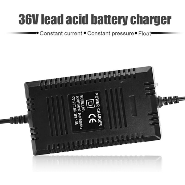 Forseglet Bly-Syre Batterioplader 36V 1.8A Output med Opladningsindikator til Elektrisk Scooter Ebike EU Stik..DEBUNS