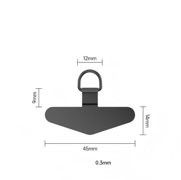 Telefonstropplapper, 4-pakning D-ringfester i rustfritt stål, slankt ladeportertilbehør for heldekkende deksler, 4,5 x 1,4 cm