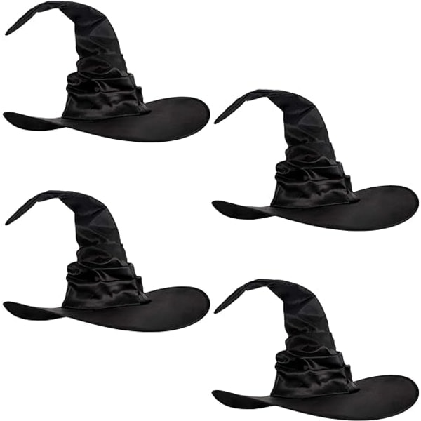 IC 4-pakning Halloween-heks hatt Stor lue for Halloween-festdekor Cosplay-kostymetilbehør