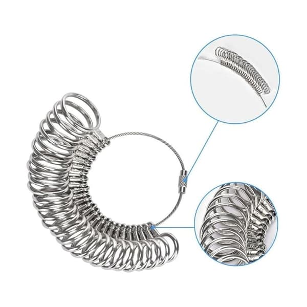 Ring Sizer Måler 41-76 Fingerstørrelsesmåler Ring Sizer Værktøj med 3 Måleskalaer (EU, US, UK)